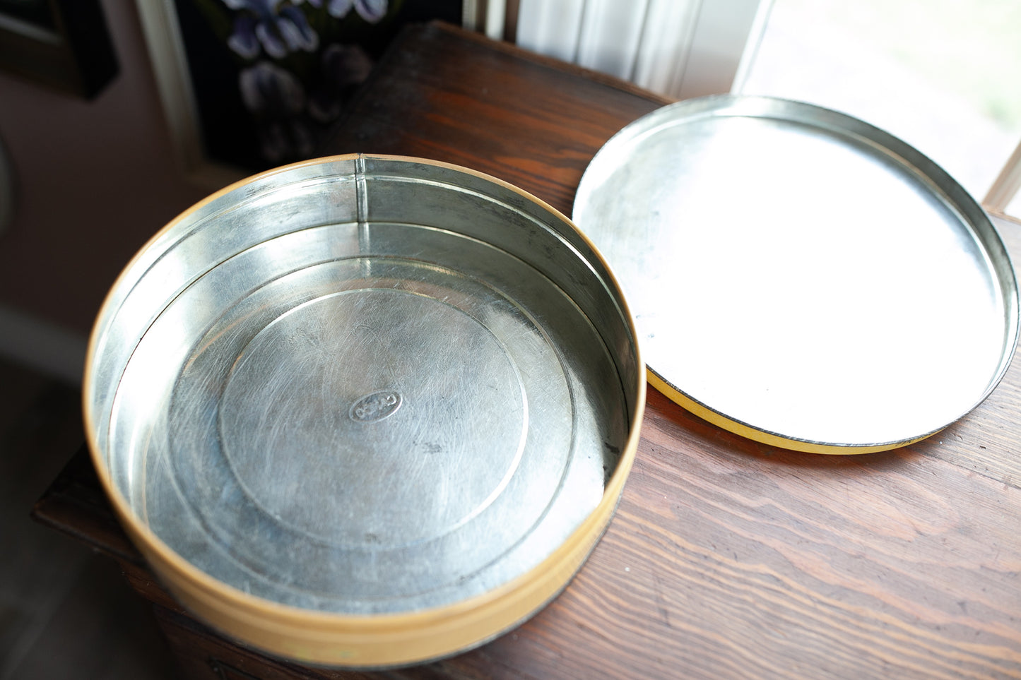 Vintage Floral Tin - Yellow Floral Tin - Vintage Tin - Candy Tin