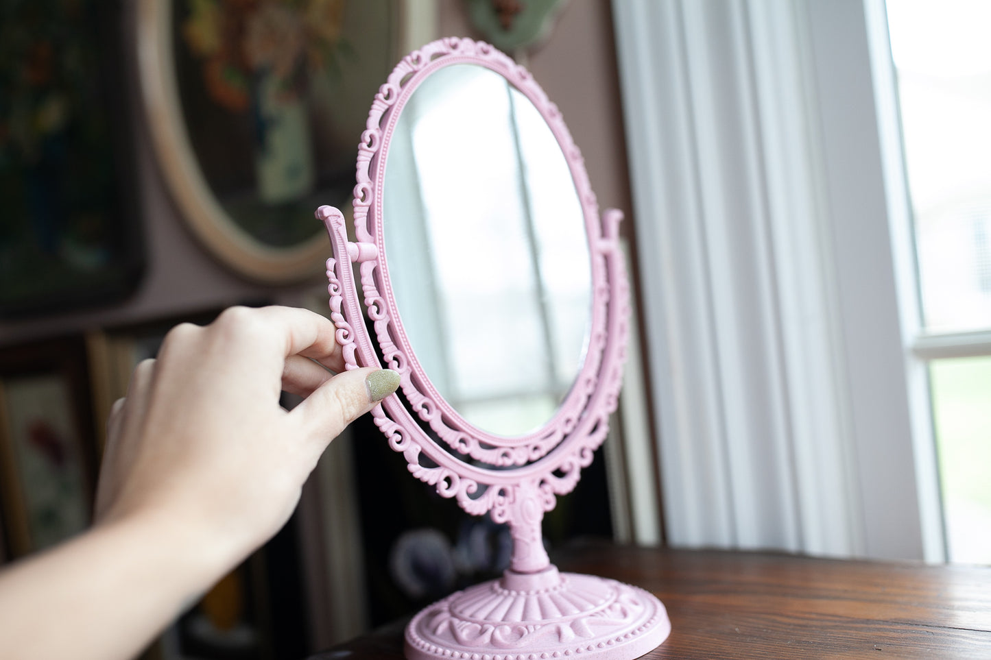 Pink Mirror - Plastic mirror -Vanity Mirror