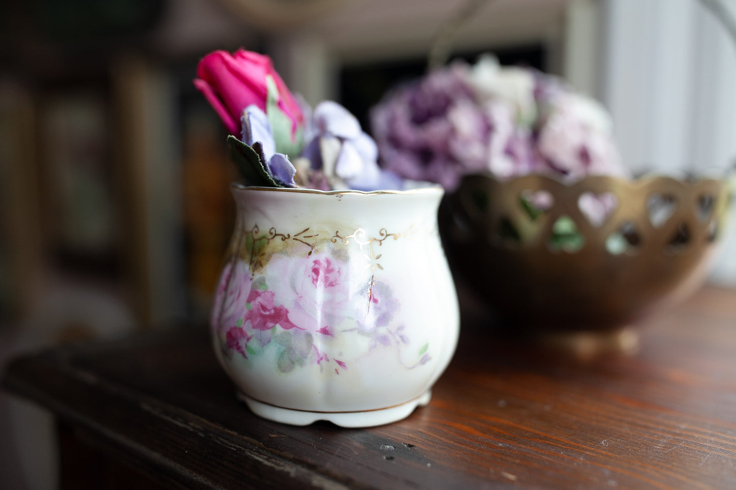 Vintage rose and vase