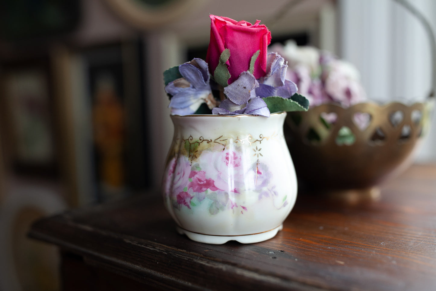 Vintage rose and vase