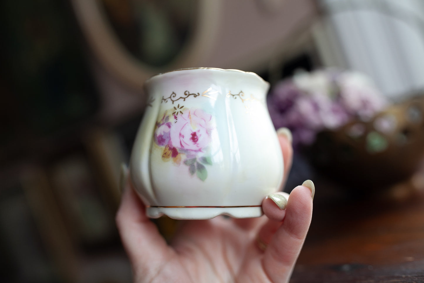 Vintage rose and vase