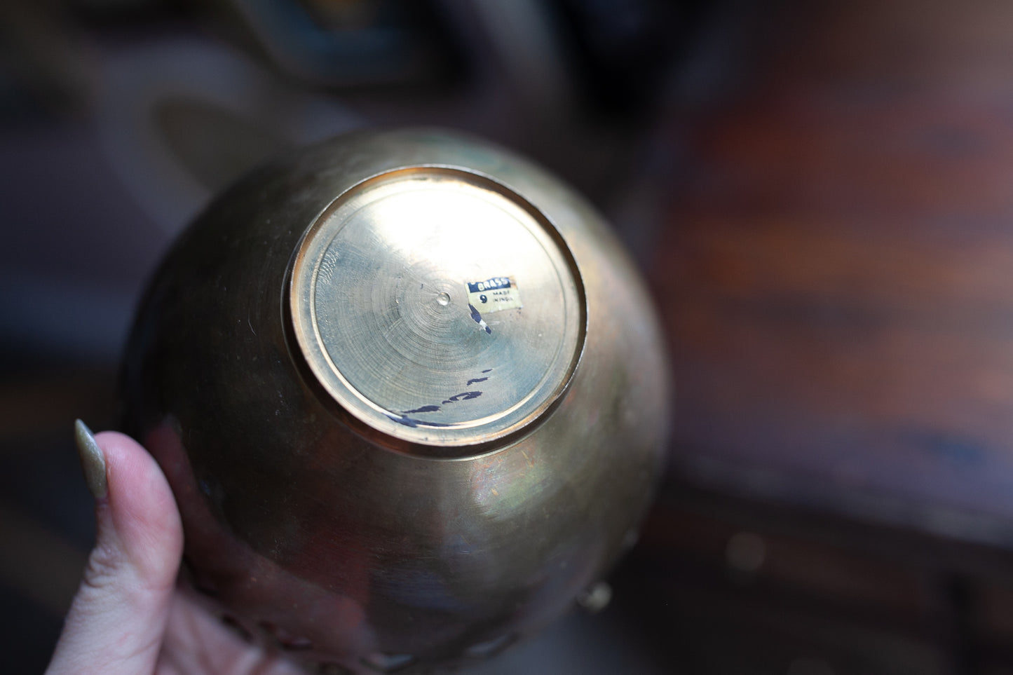 Heart Brass Basket- Purple flowers