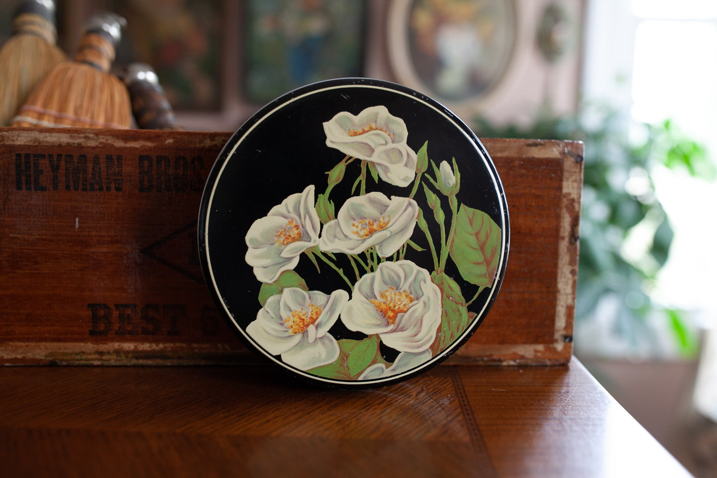 Vintage Floral Tin - Flower Tin