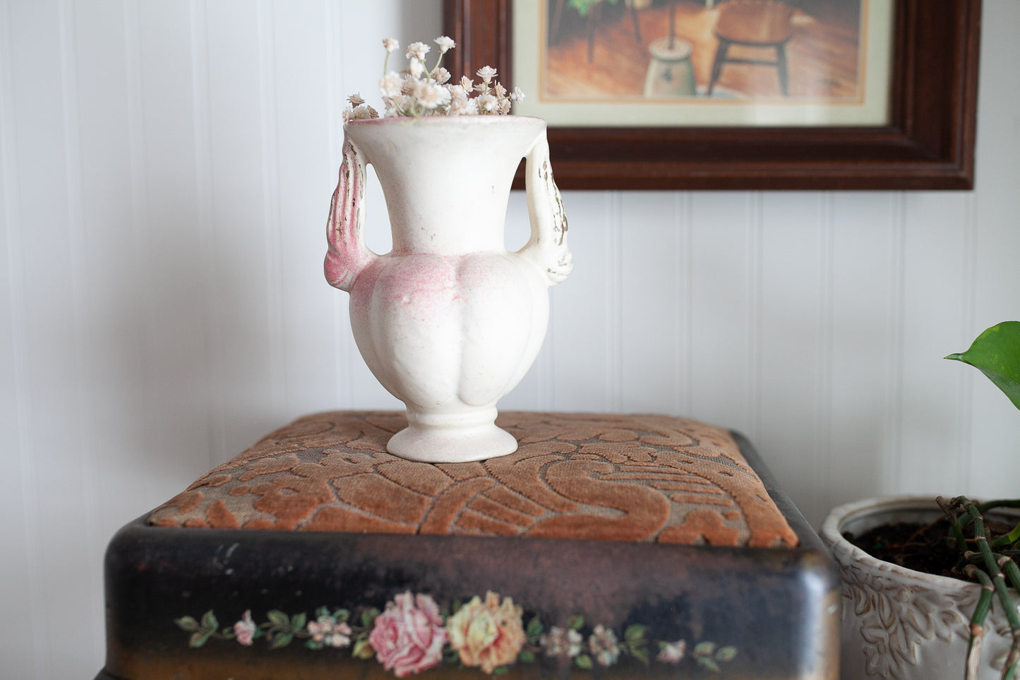 Vintage Pottery - Pink Pottery- Niloak Pottery Winged Victory Vase