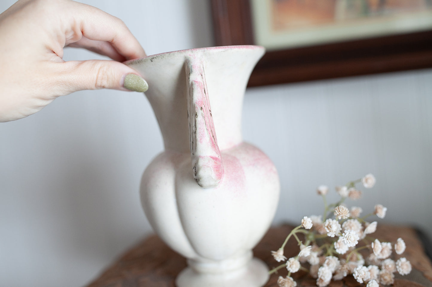 Vintage Pottery - Pink Pottery- Niloak Pottery Winged Victory Vase