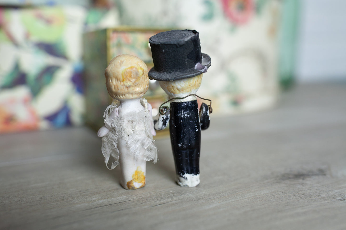 Bisque Bride and Groom - All Bisque Doll - Frozen Charlotte