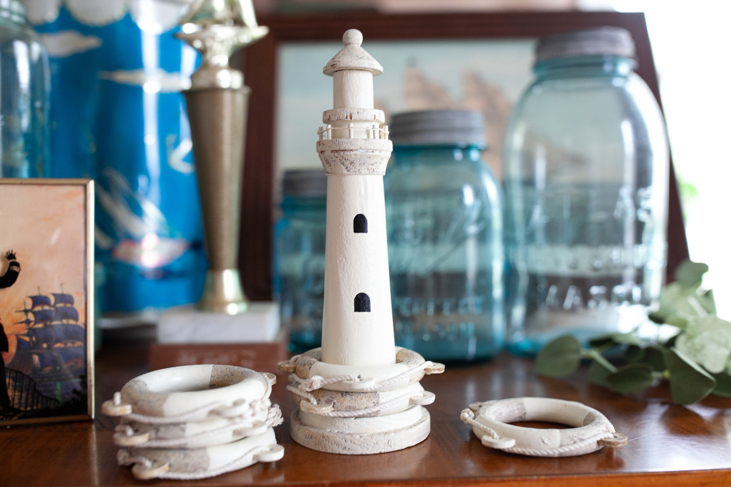 Nautical Decor - Napkin Rings- Lighthouse