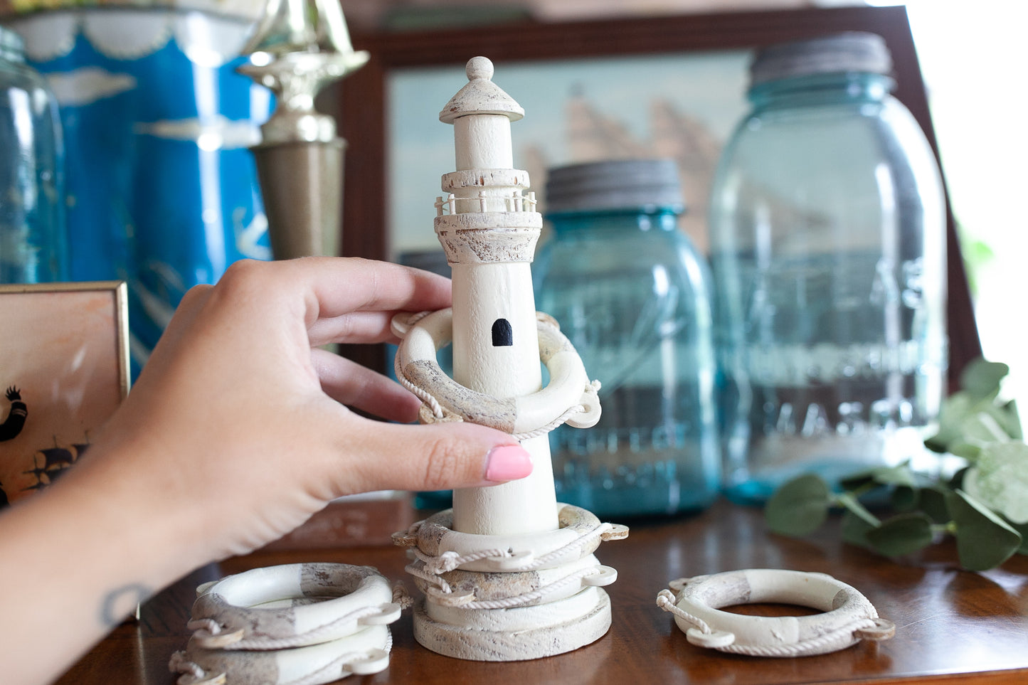 Nautical Decor - Napkin Rings- Lighthouse