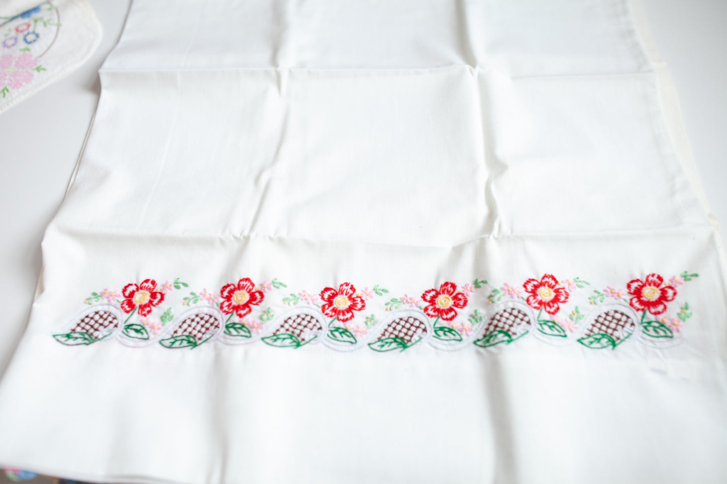 Vintage Embroidered Pillow Cases - Vintage Pillow Case