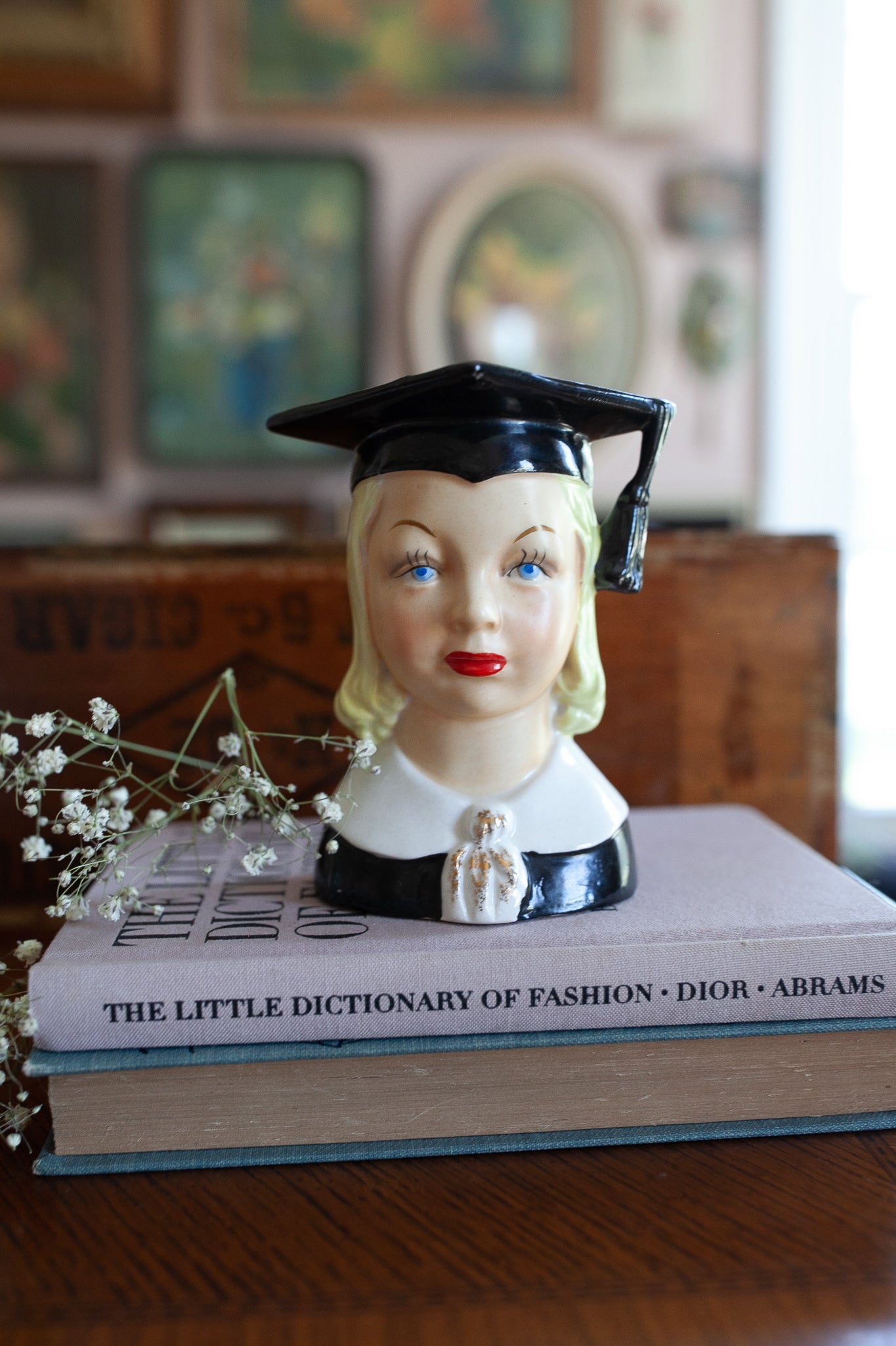 Vintage Lady Head Vase - Graduate - Graduation Gift