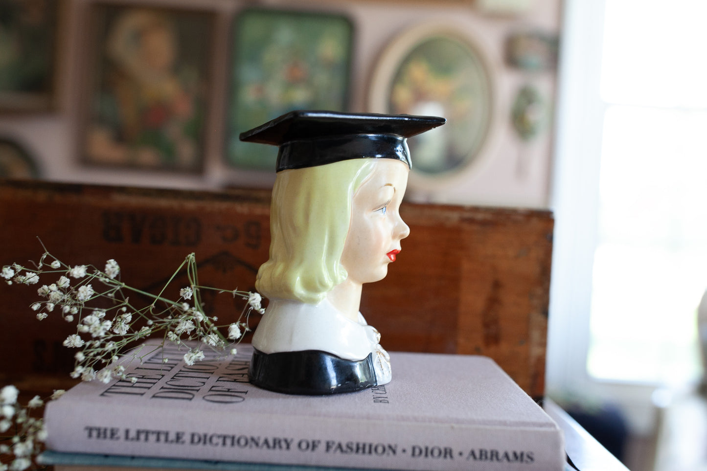Vintage Lady Head Vase - Graduate - Graduation Gift