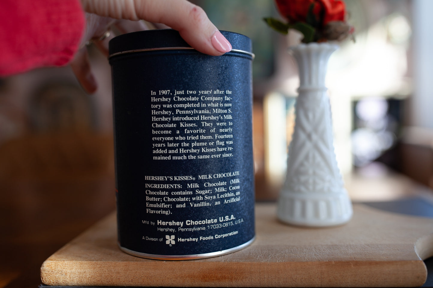 Vintage Tin- Hershey's Milk Chocolate Tin - Chocolate Tin - A Kiss for you