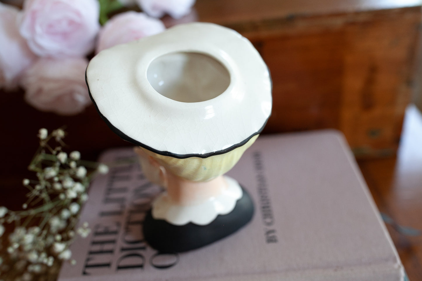 Vintage Lady Head Vase - A5046 Napco Hat Lady