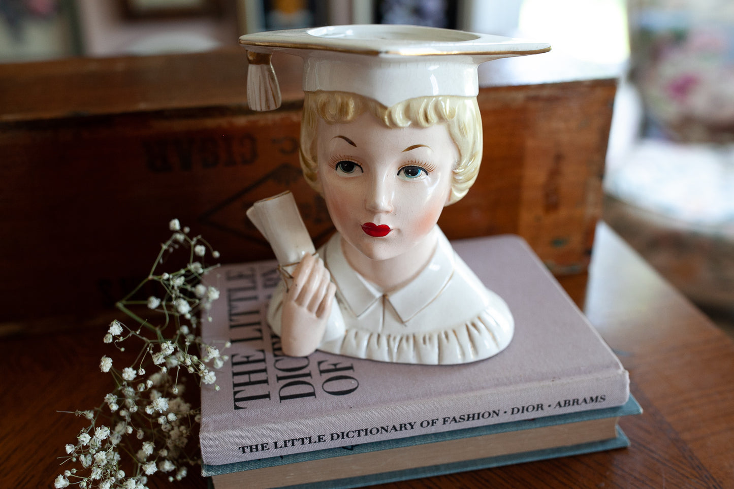 Vintage Head Vase - Lady Head Vase- graduate