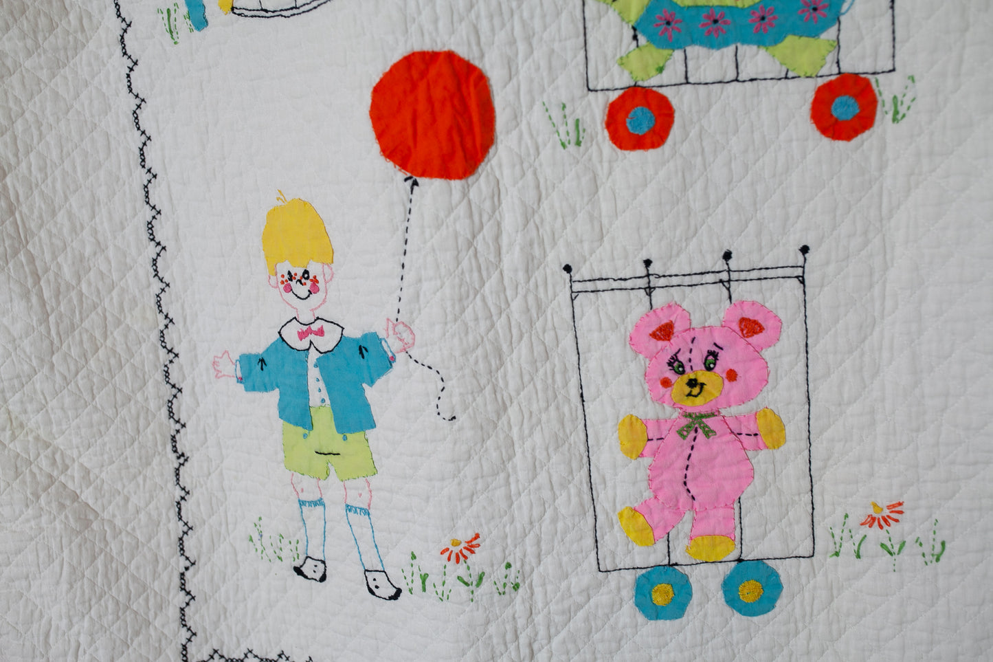 Vintage Crib Quilt - Zoo Quilt