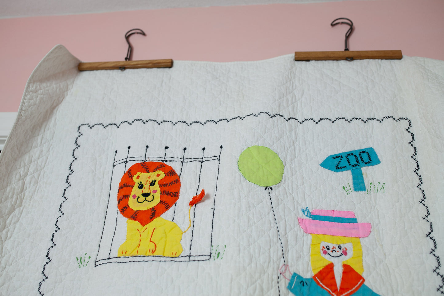 Vintage Crib Quilt - Zoo Quilt