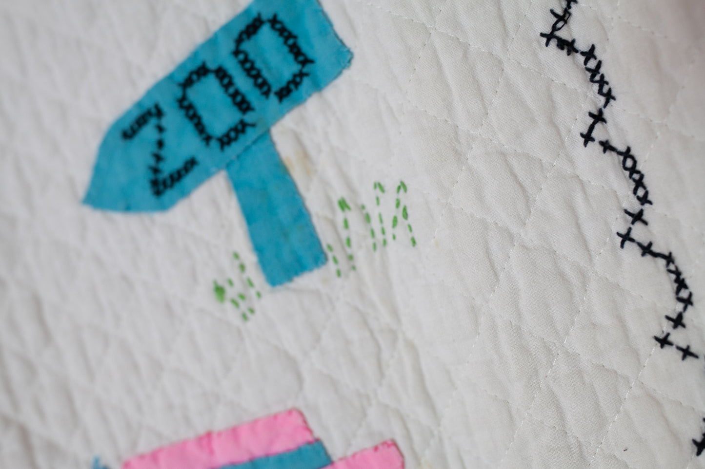 Vintage Crib Quilt - Zoo Quilt