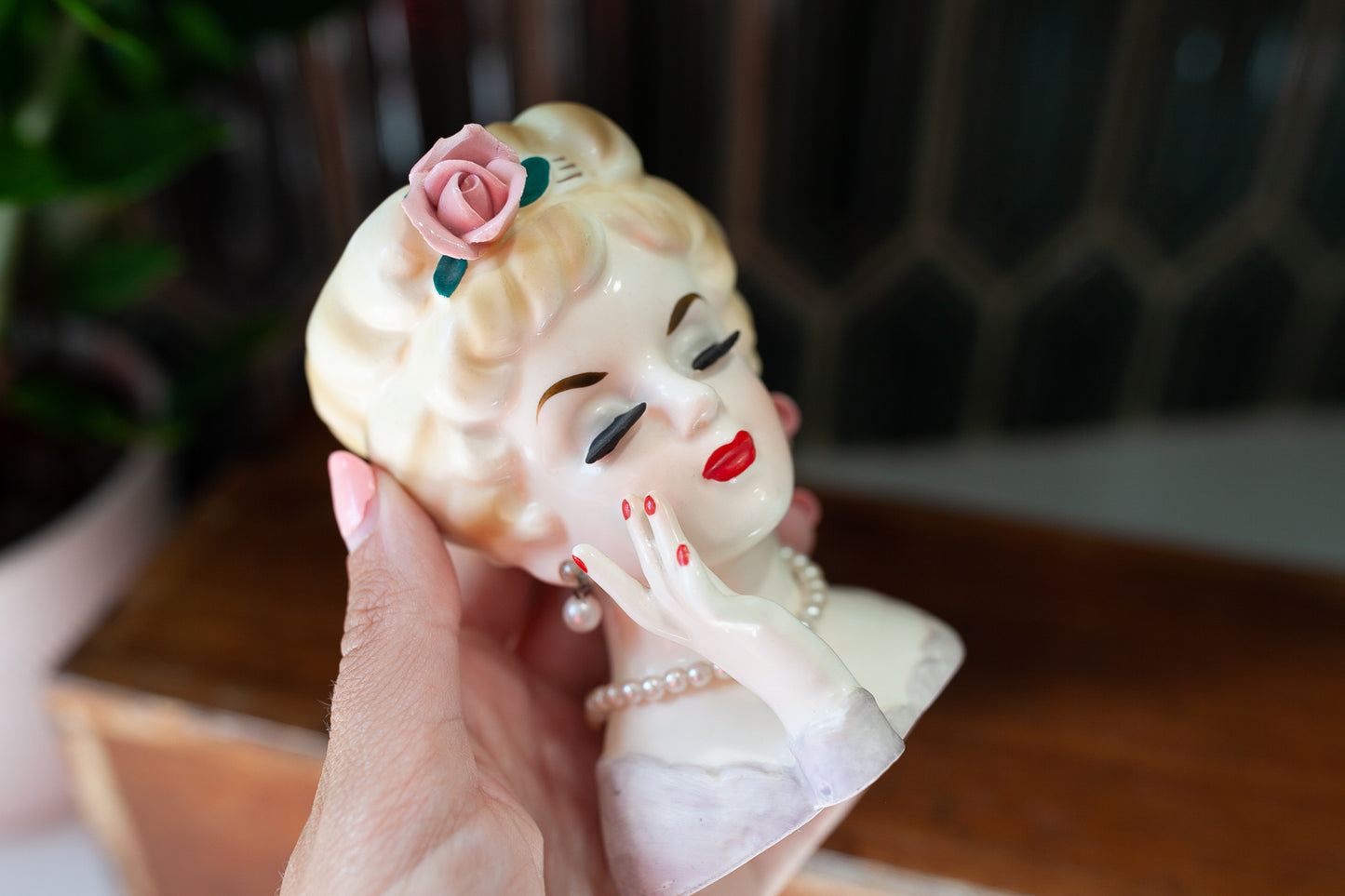 Vintage Head Vase - Lady Head Vase