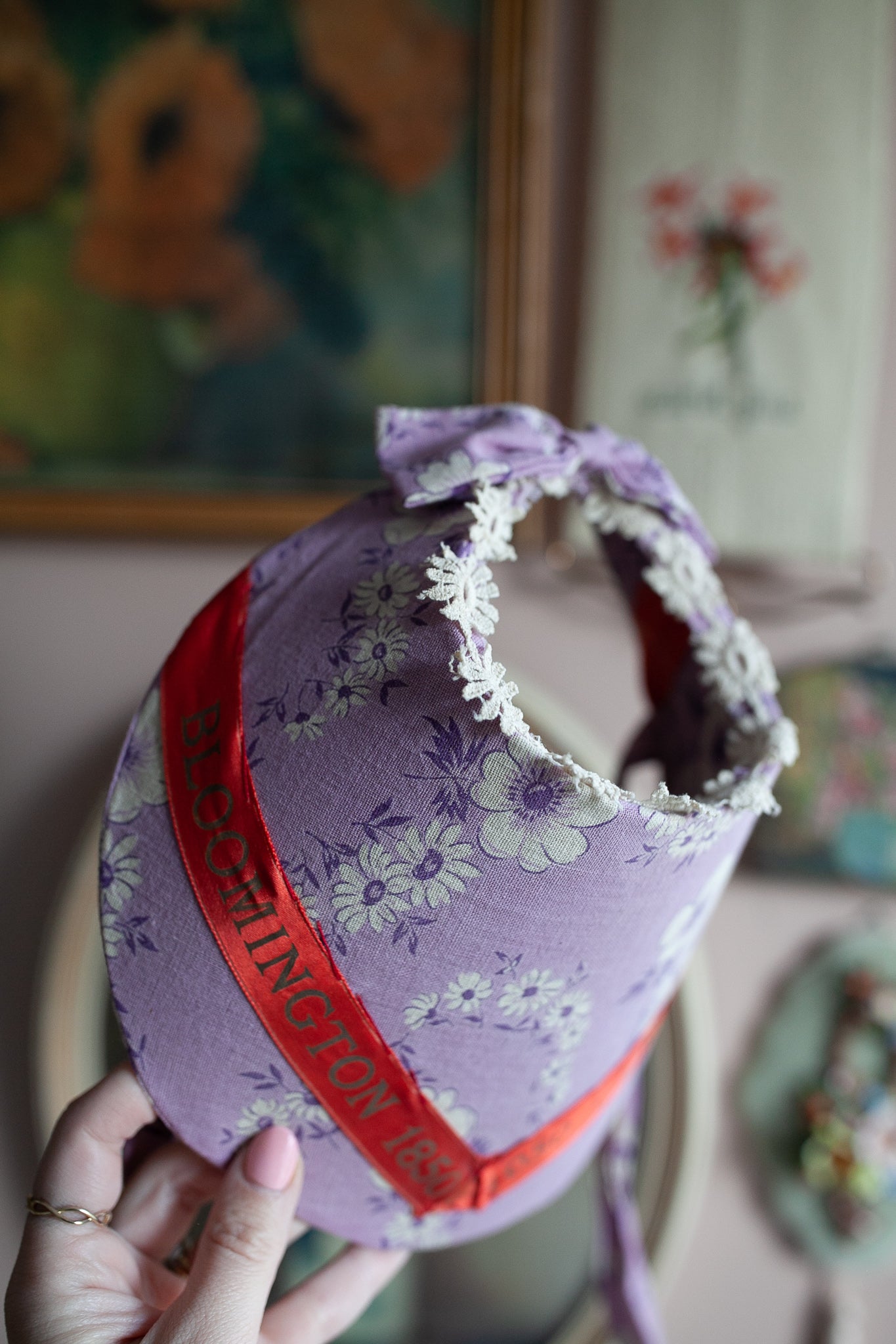 Vintage Bonnet- Purple Bonnet- Purple Hat -Centennial