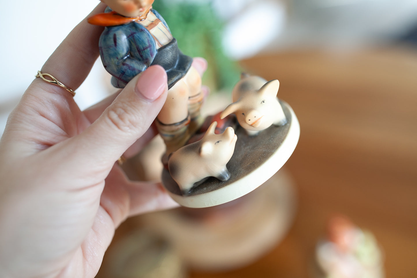 Vintage Hummel -"Farm Boy" Goebel Hummel Figurine #66 - Little Boy With Piglets