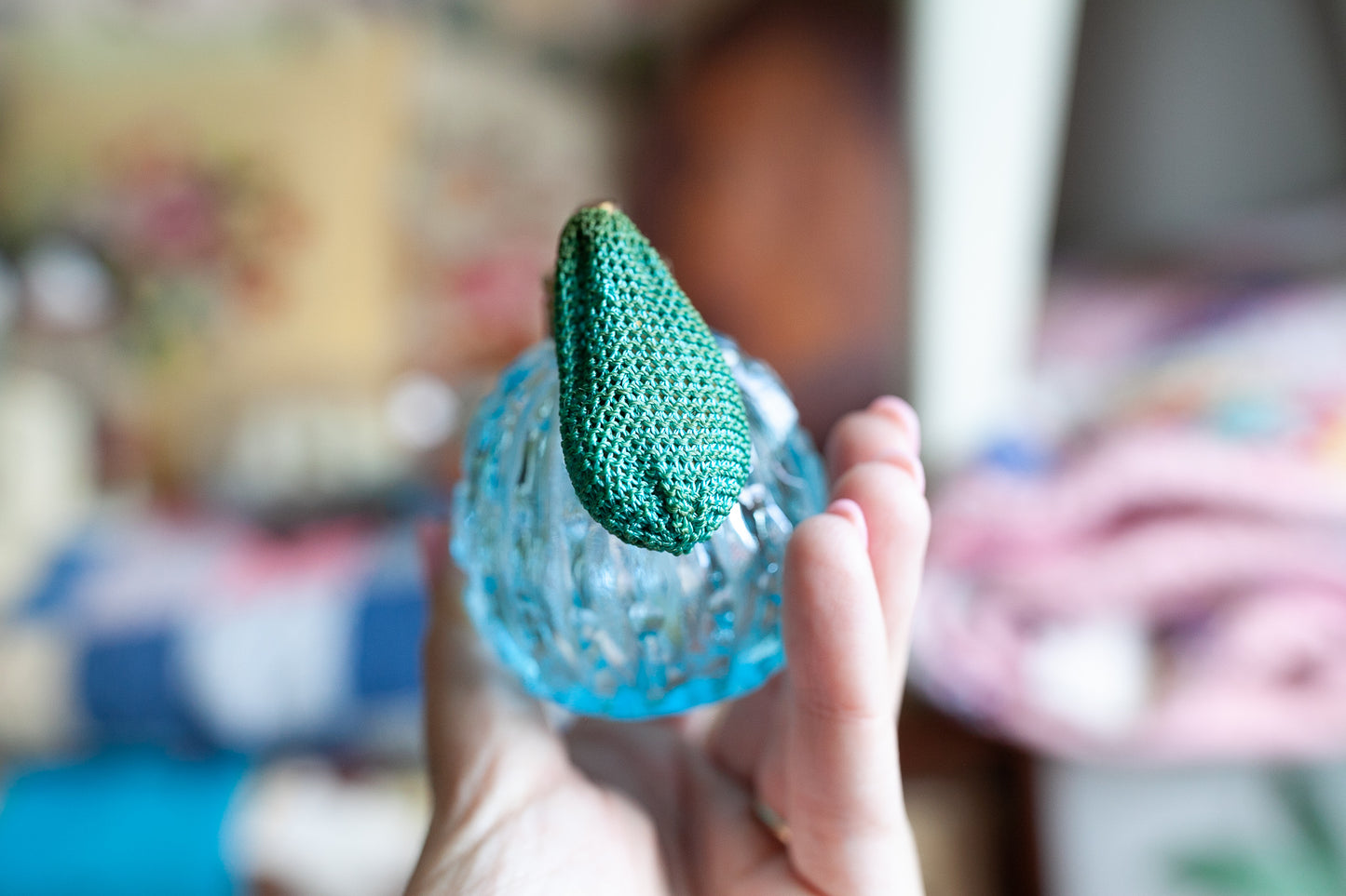 Vintage Perfume Bottle- Blue Glass Perfume bottle