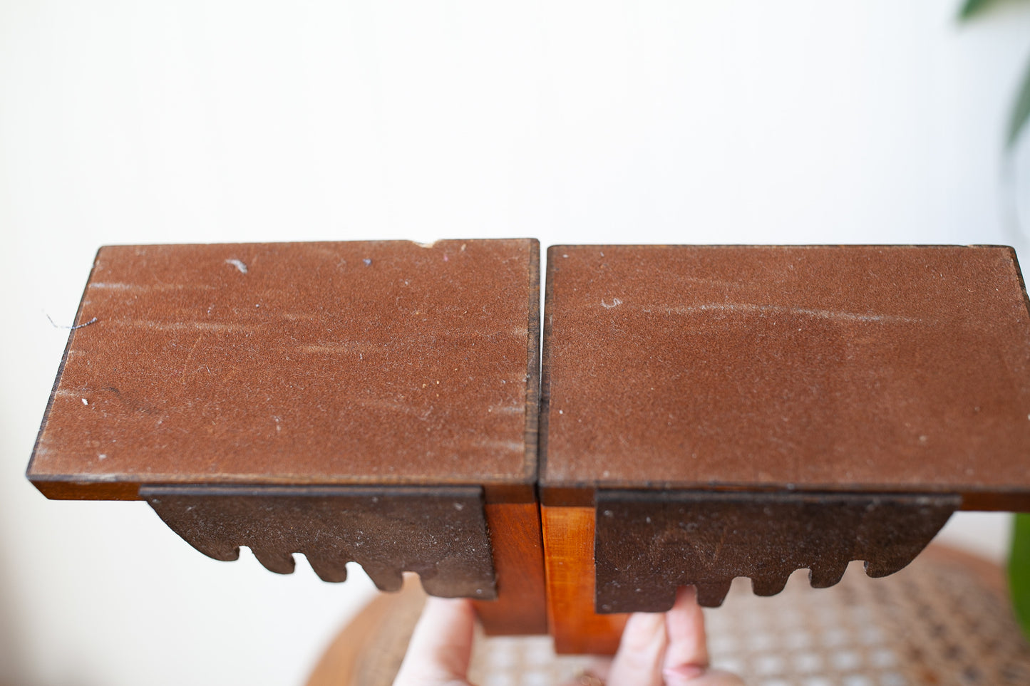 Vintage Scottie Bookends- Dog Bookends- Vintage Hand Carved Wooden Scottie Bookends Chained Hand Painted