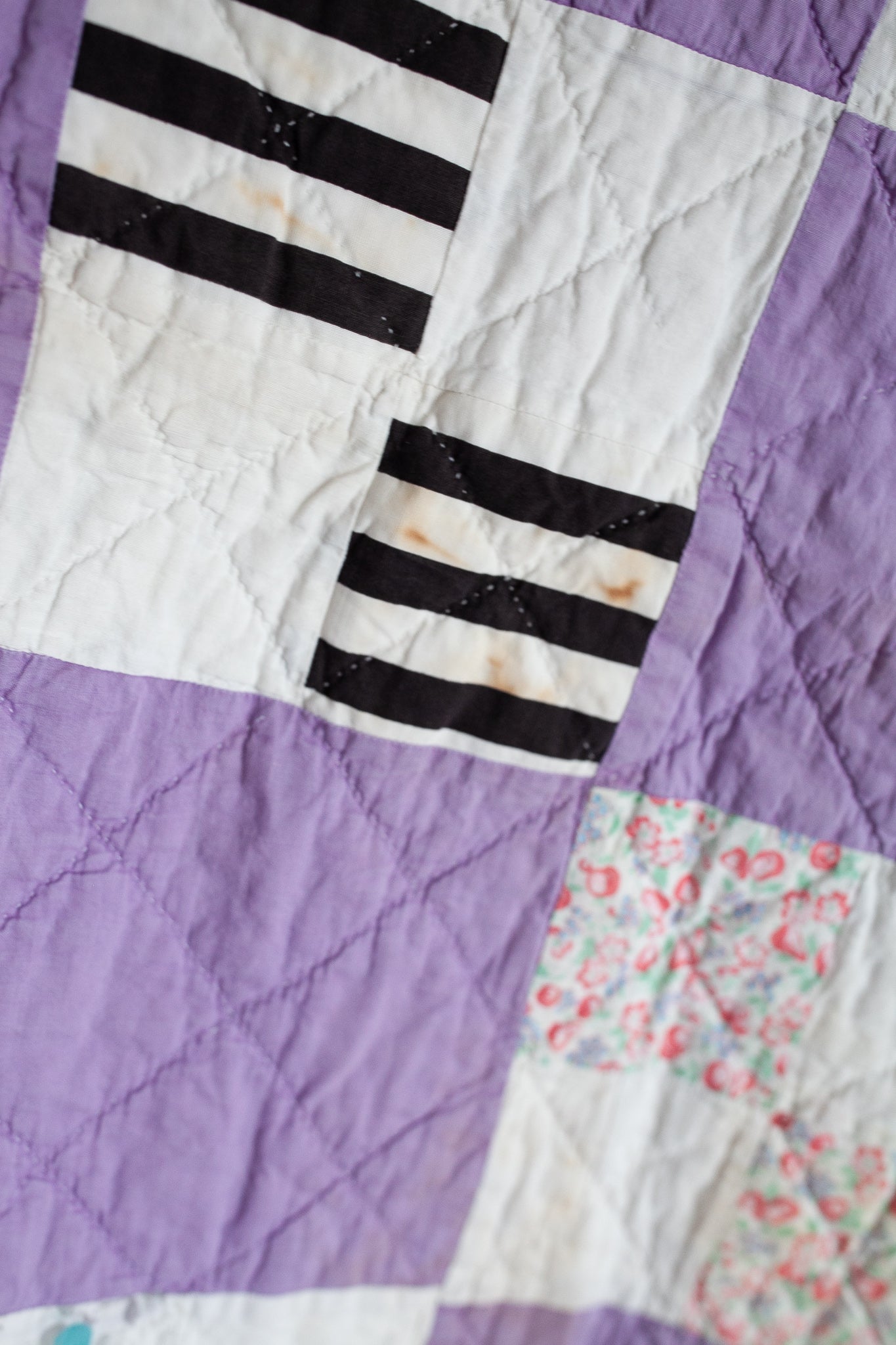 Vintage Quilt - Purple Quilt - Patchwork Quilt