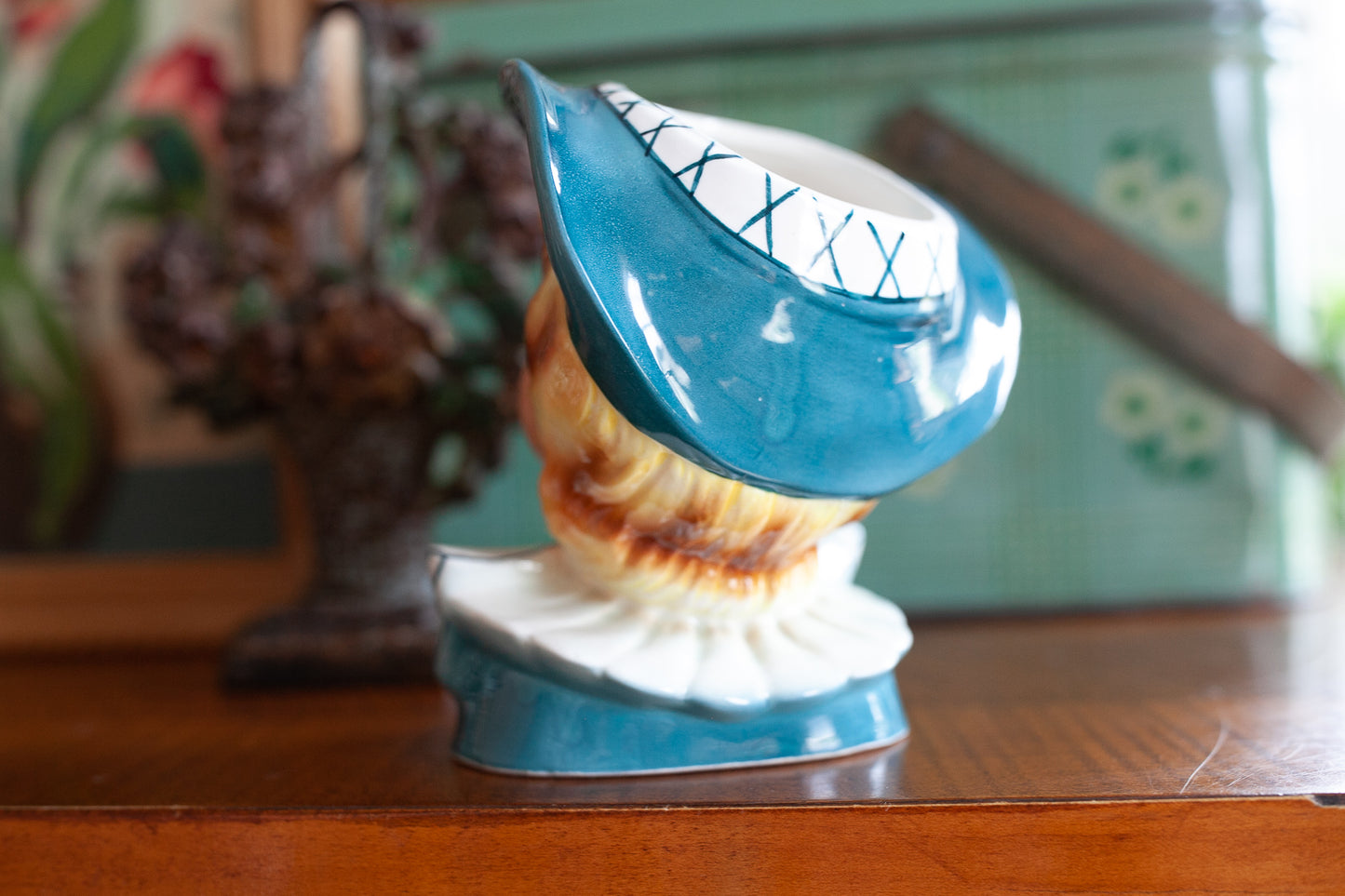 Vintage Lady Head Vase - R/B Made in Japan