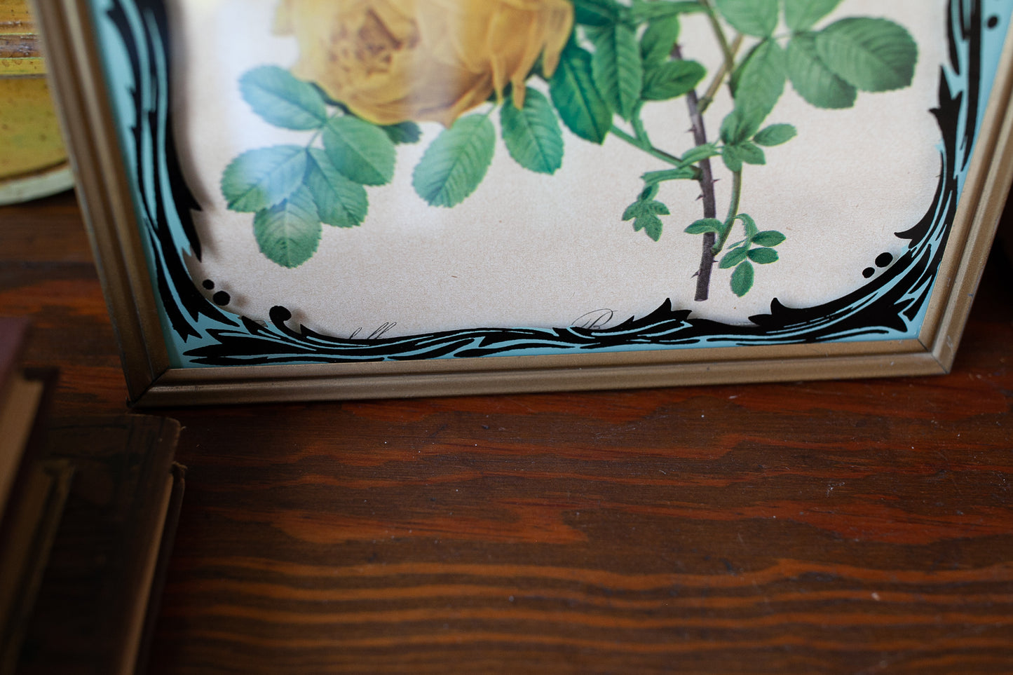 Vintage Floral - Framed Floral - Yellow Roses