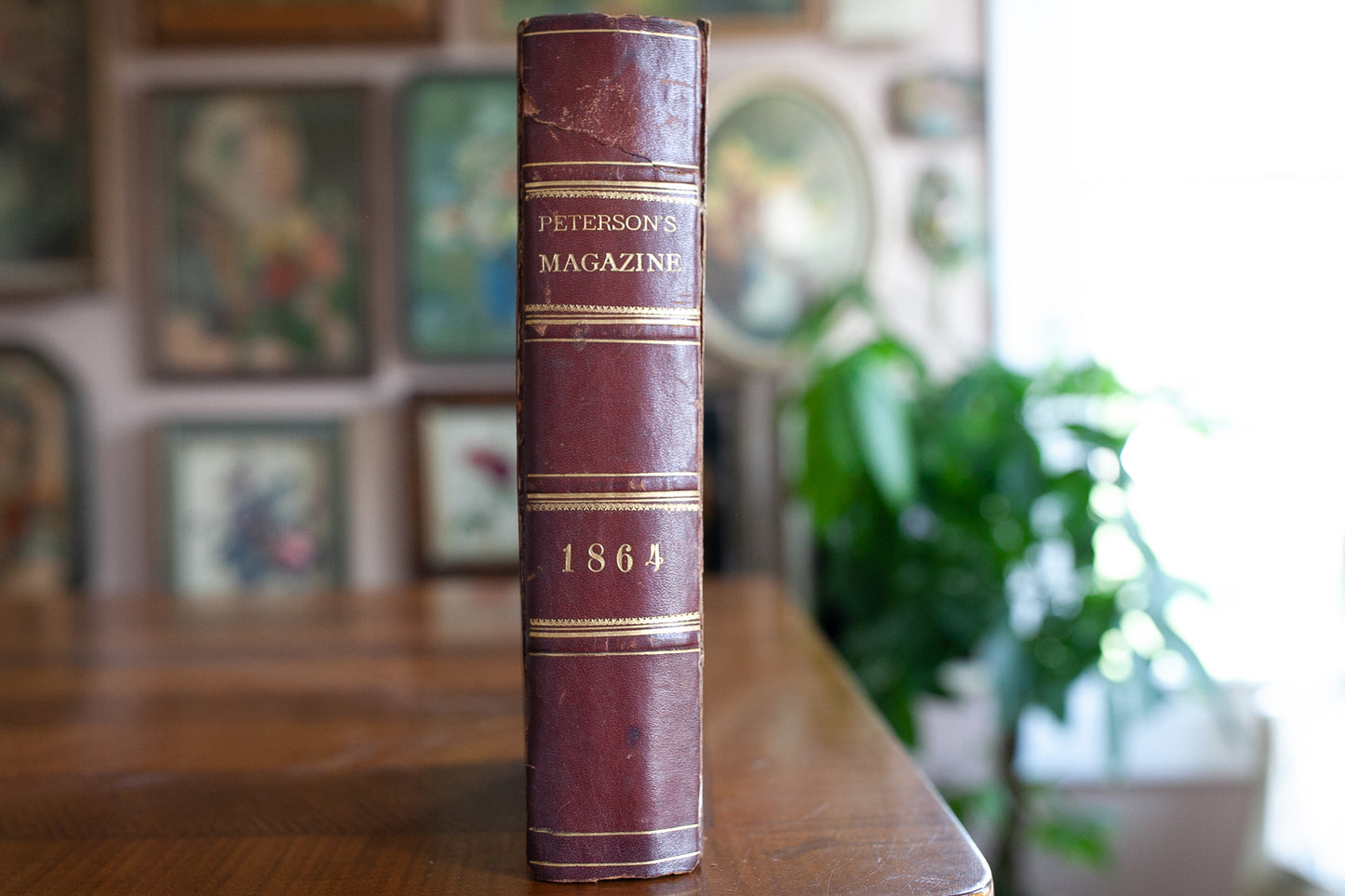 Antique Book- 1864 Peterson’s Magazine - Civil War Fashion Dresses Clothing Hairstyles Craft Art