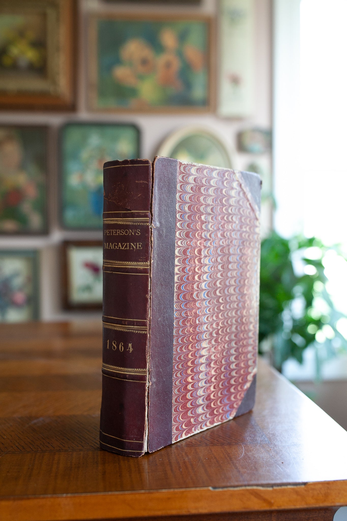 Antique Book- 1864 Peterson’s Magazine - Civil War Fashion Dresses Clothing Hairstyles Craft Art