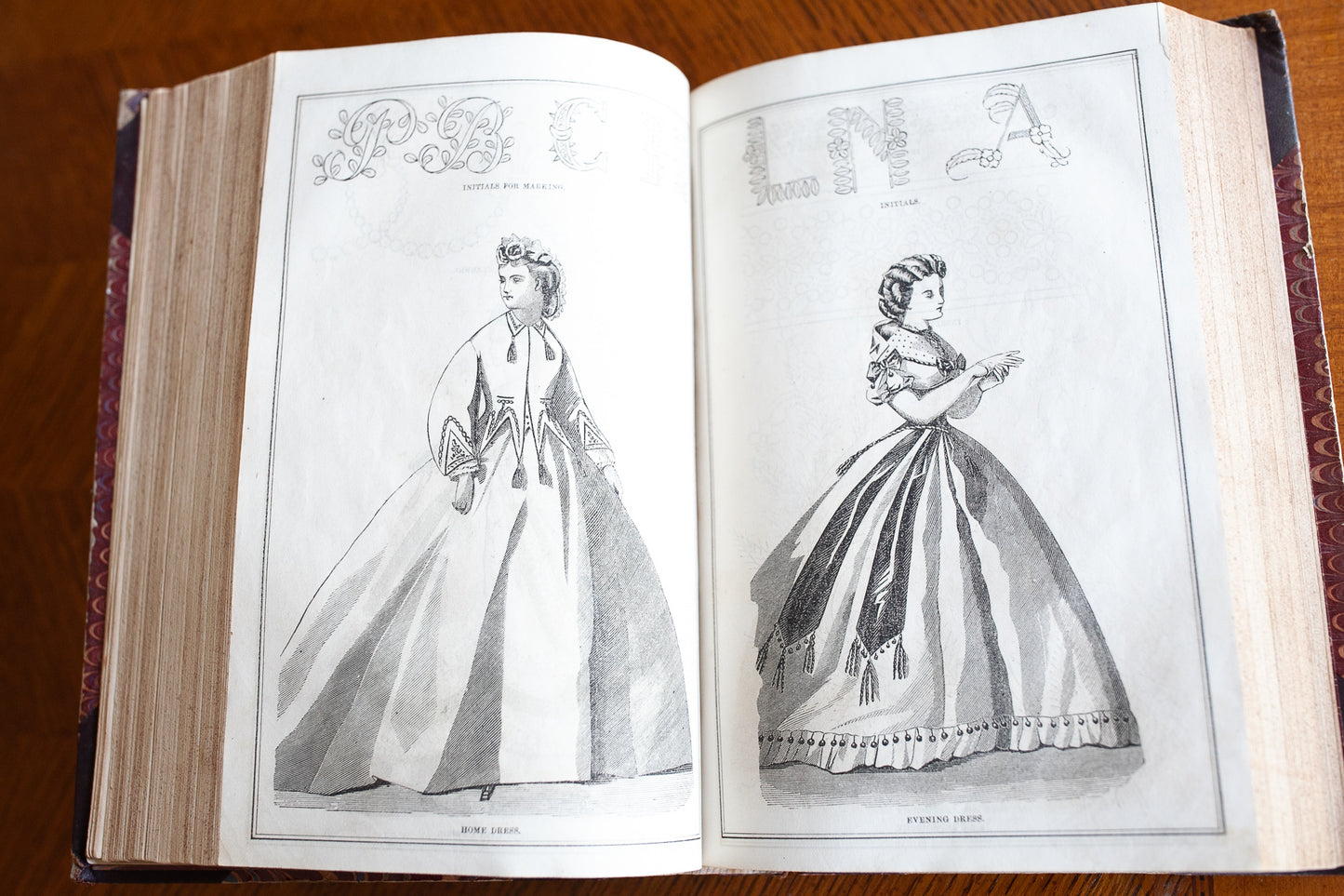 Antique Book- 1864 Peterson’s Magazine - Civil War Fashion Dresses Clothing Hairstyles Craft Art