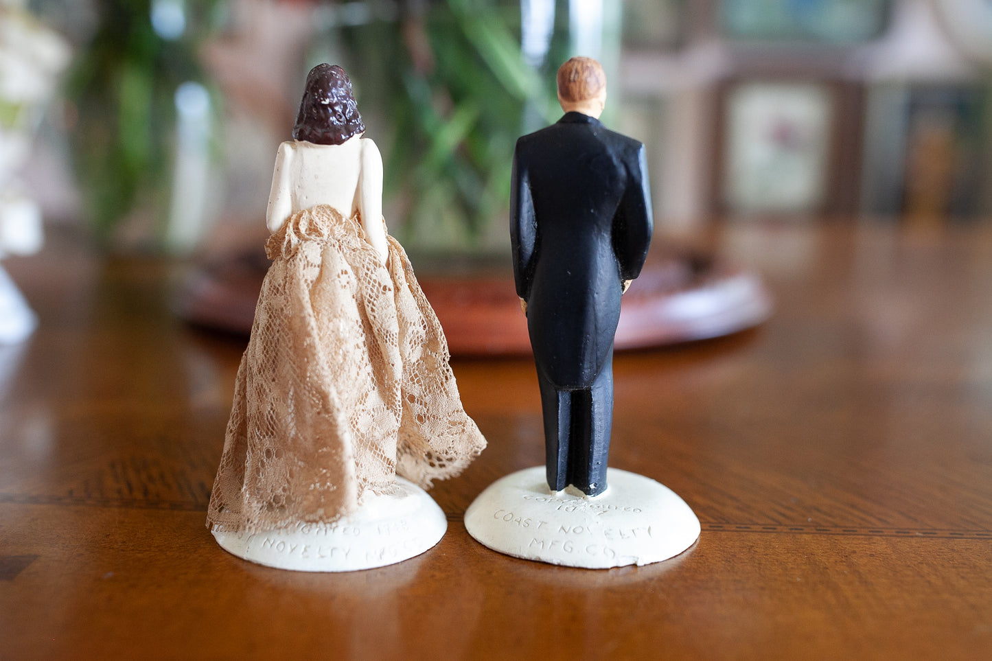 Vintage Cake Topper - Bride and Groom - Chalkware Bride and Groom