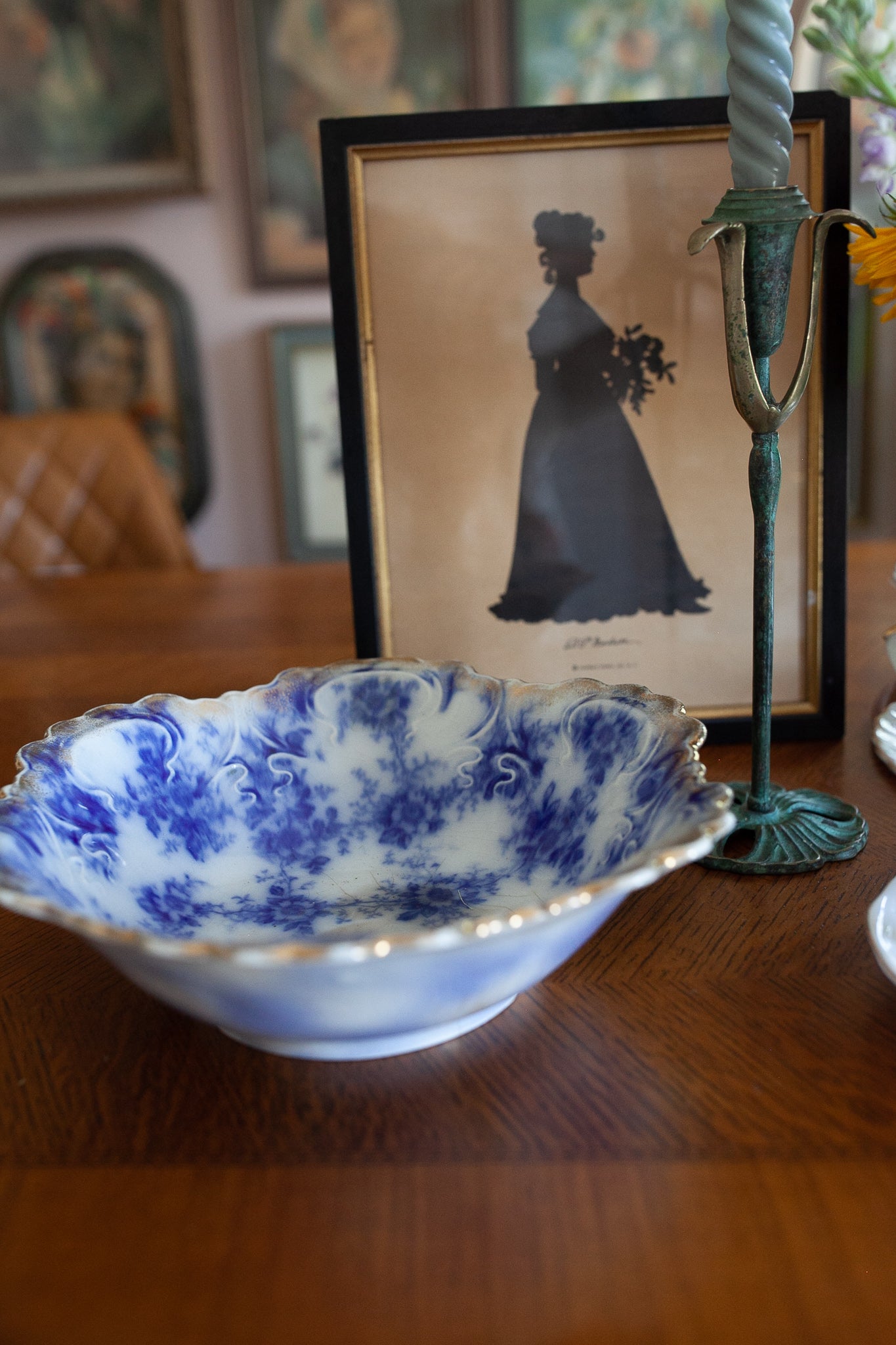 Vintage Bowl - Flow Blue Bowl - Warwick China Bowl