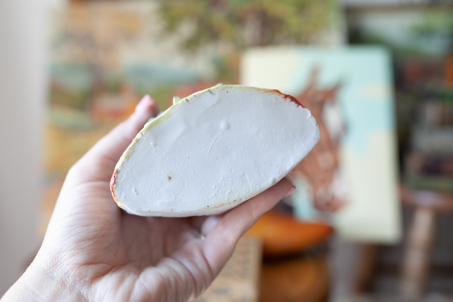 Antique Bisque Girl and Horse Figurine- Bud Vase All Bisque