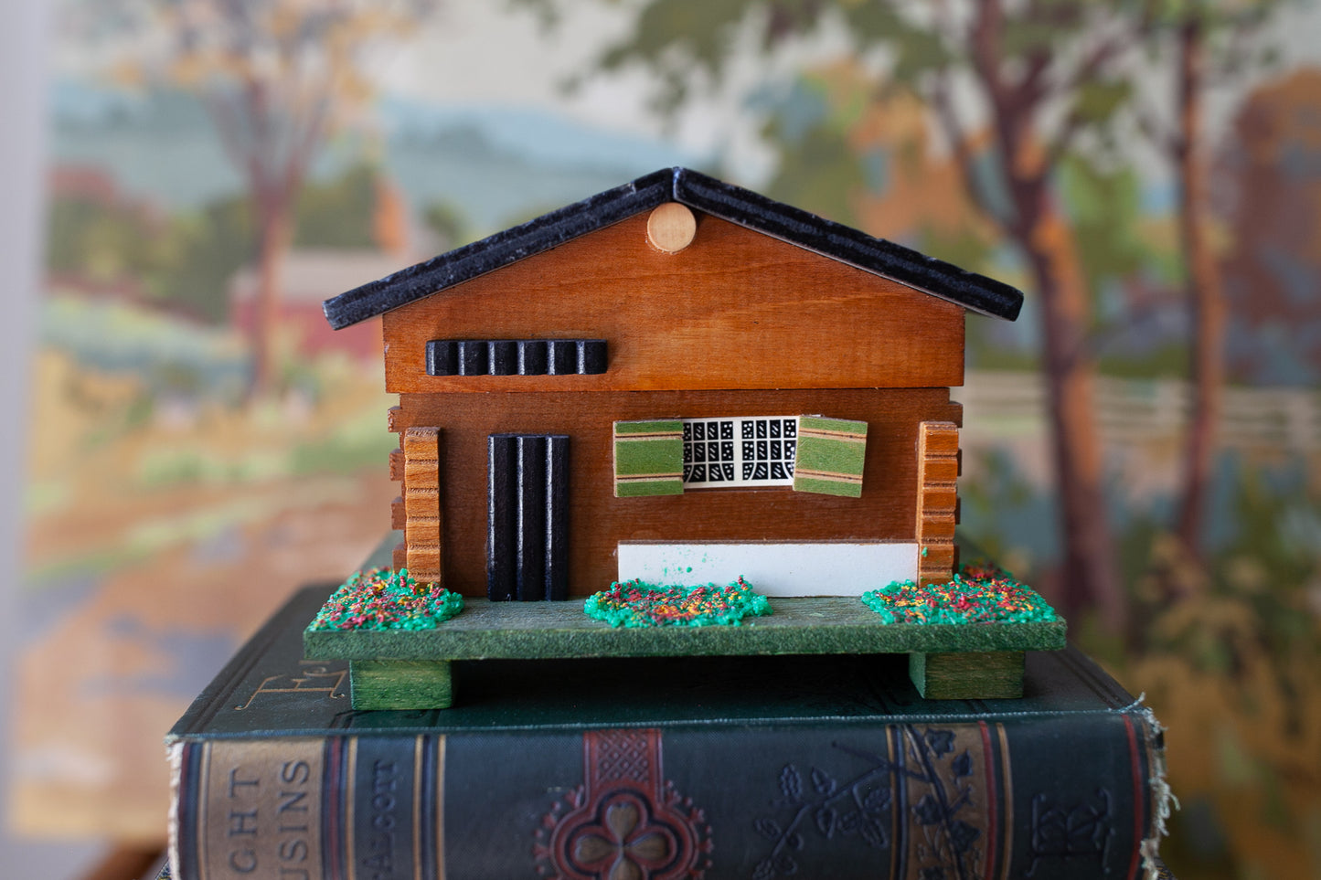 Vintage Music Box- Chalet Style House Music Box -Made in Japan