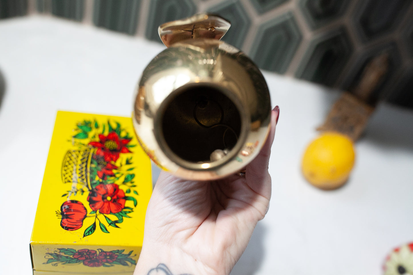 Vintage Brass Apple Bell