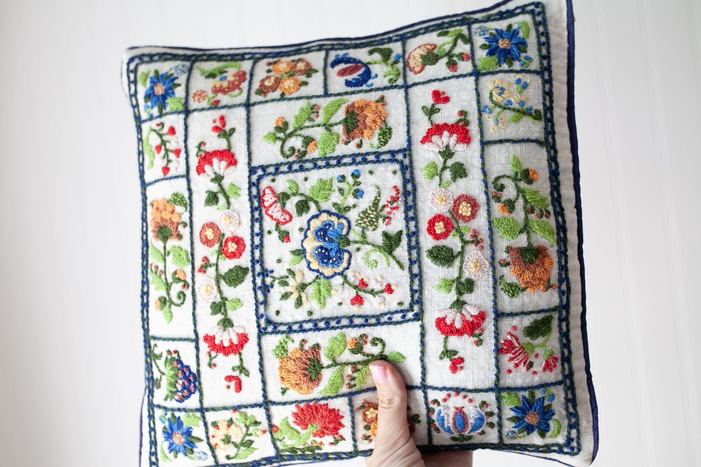 Vintage Pillow -Needlework Pillow