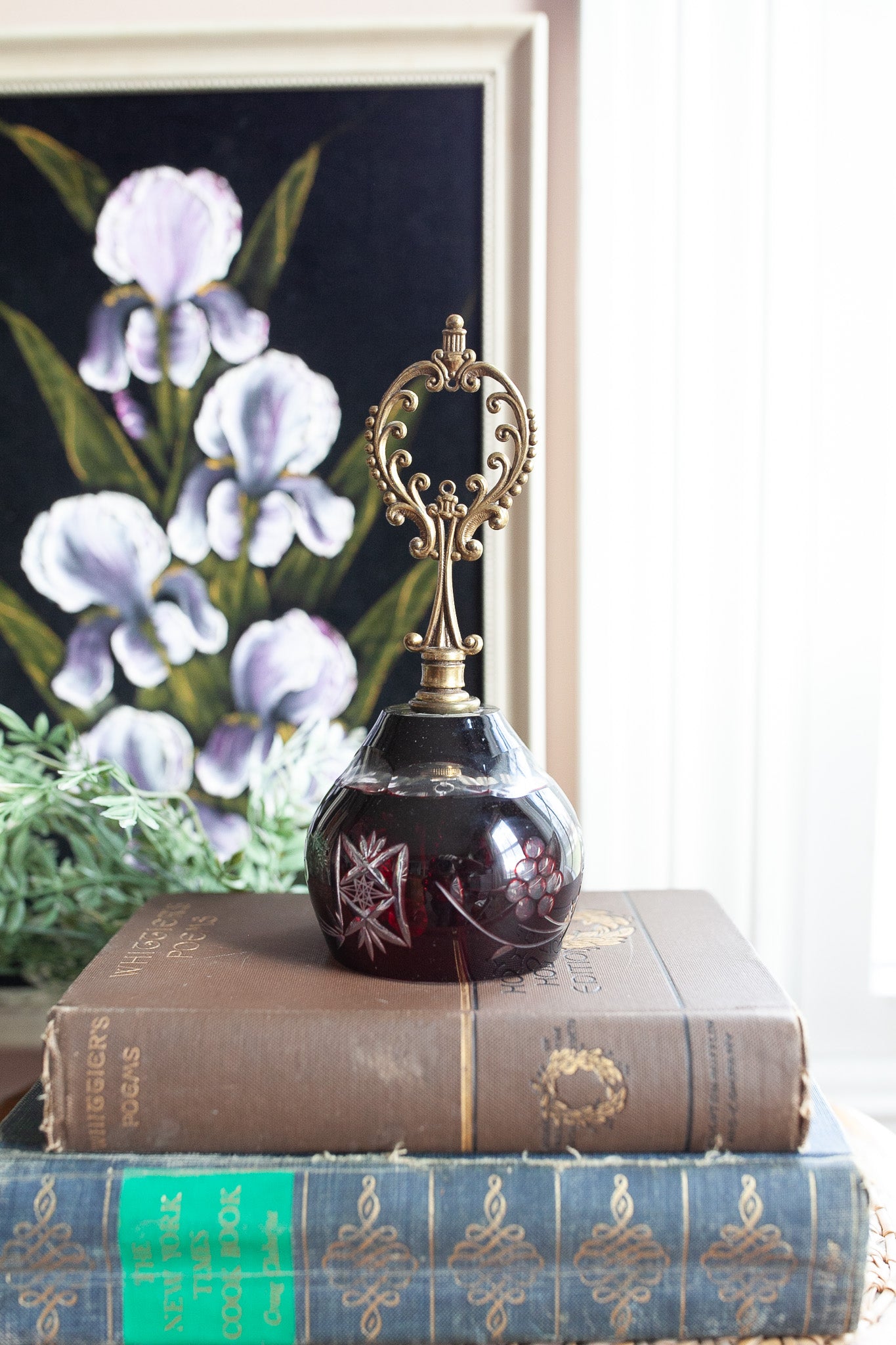 Vintage Glass Bell- Red Glass Bell- Made in Poland