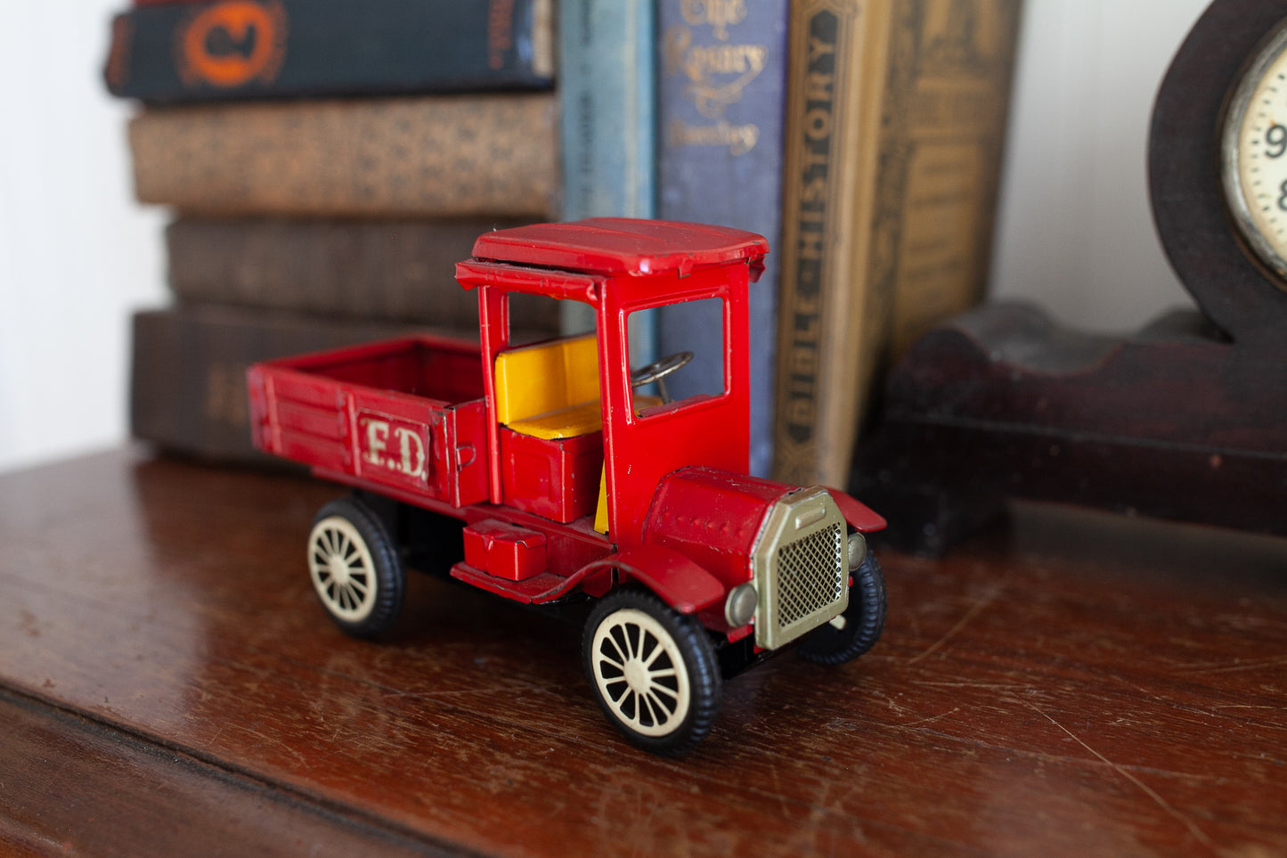Vintage Toy Truck - Tin Toy Fire Truck -Made in Japan -Friction Toy