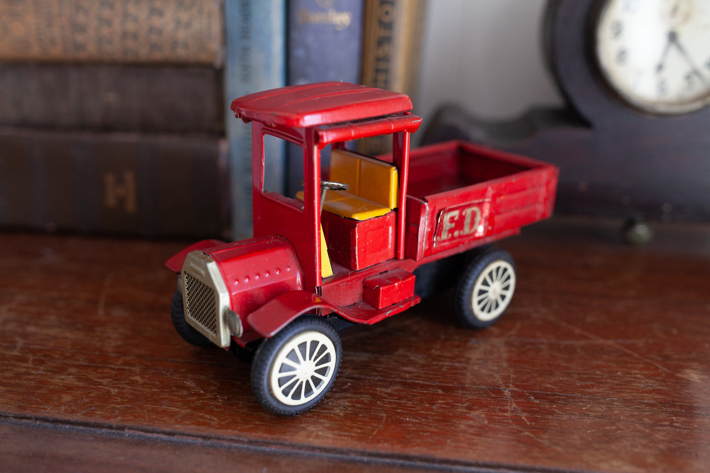 Vintage Toy Truck - Tin Toy Fire Truck -Made in Japan -Friction Toy