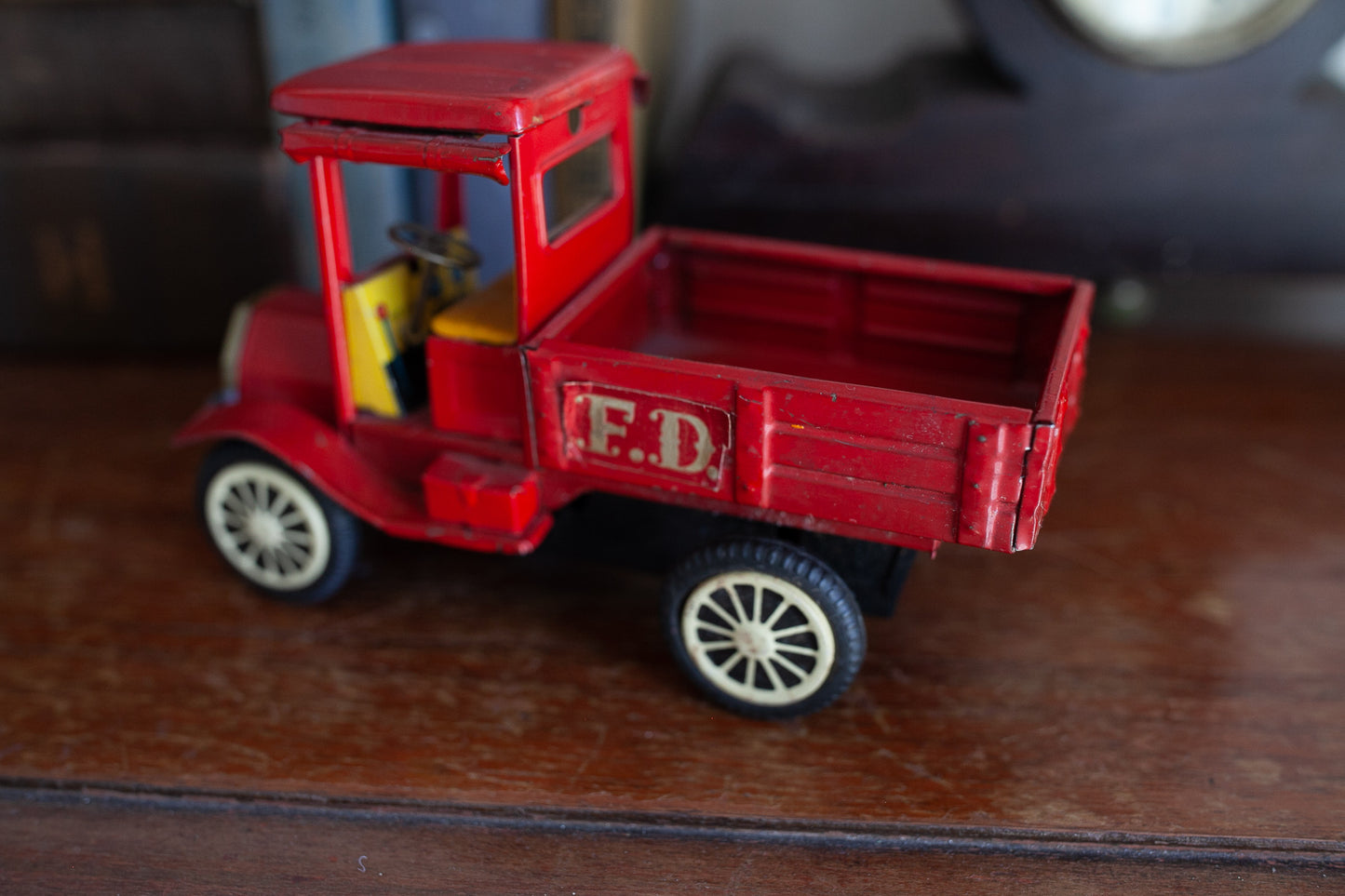 Vintage Toy Truck - Tin Toy Fire Truck -Made in Japan -Friction Toy