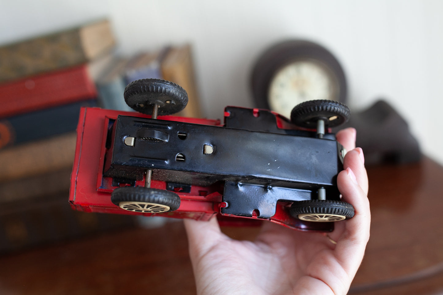 Vintage Toy Truck - Tin Toy Fire Truck -Made in Japan -Friction Toy