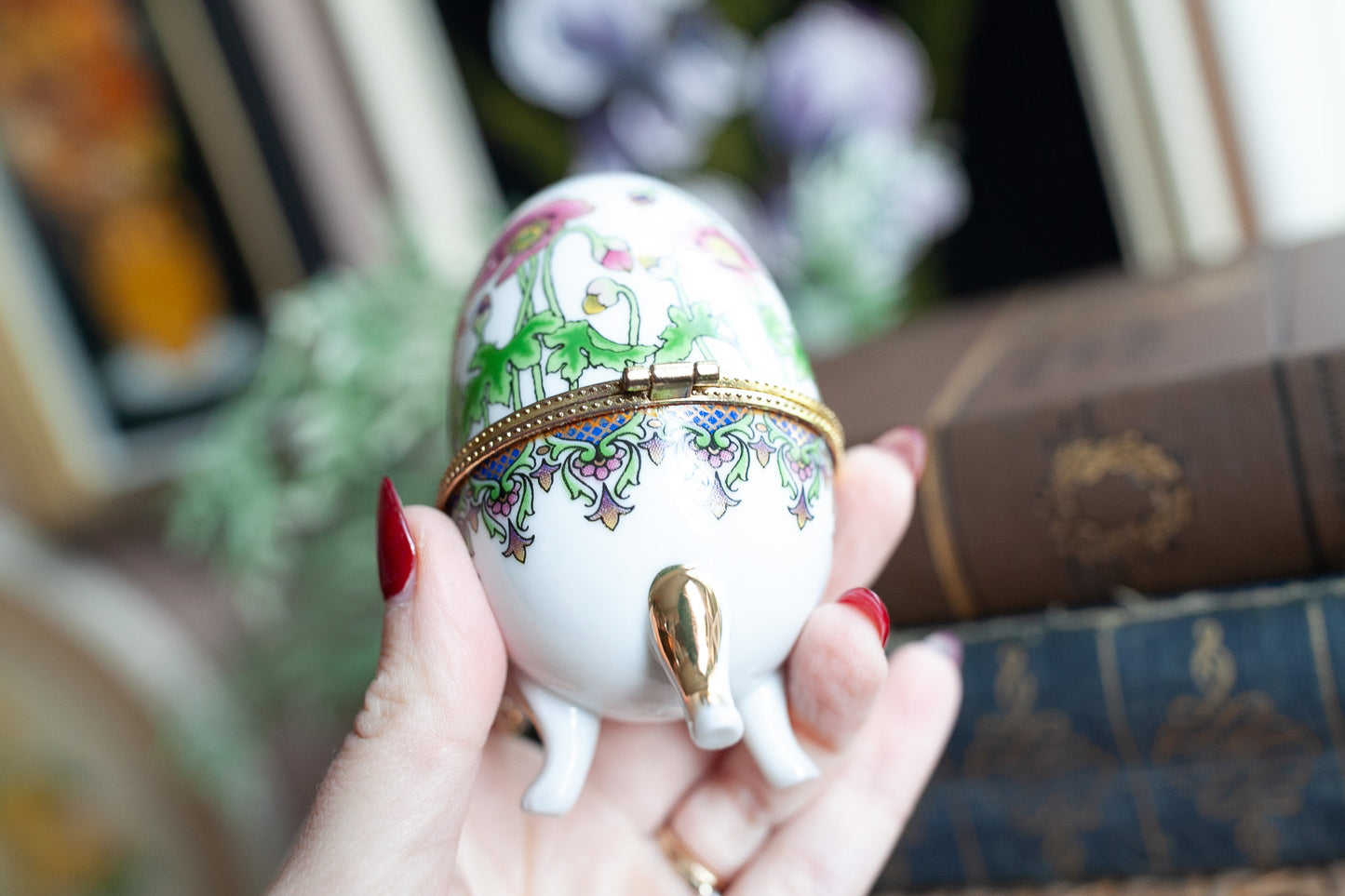 Vintage Egg Trinket Box- Egg