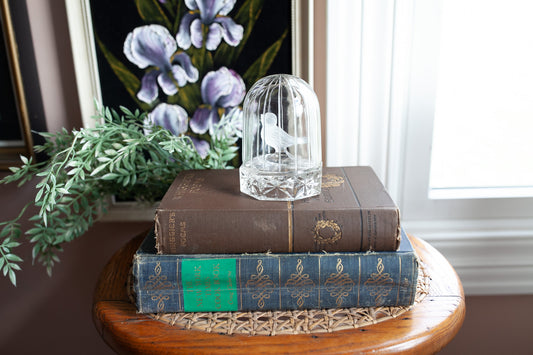 Vintage Bird- Crystal Birdcage with Crystal Bird - HofBauer 1981 Echt Bleikristall