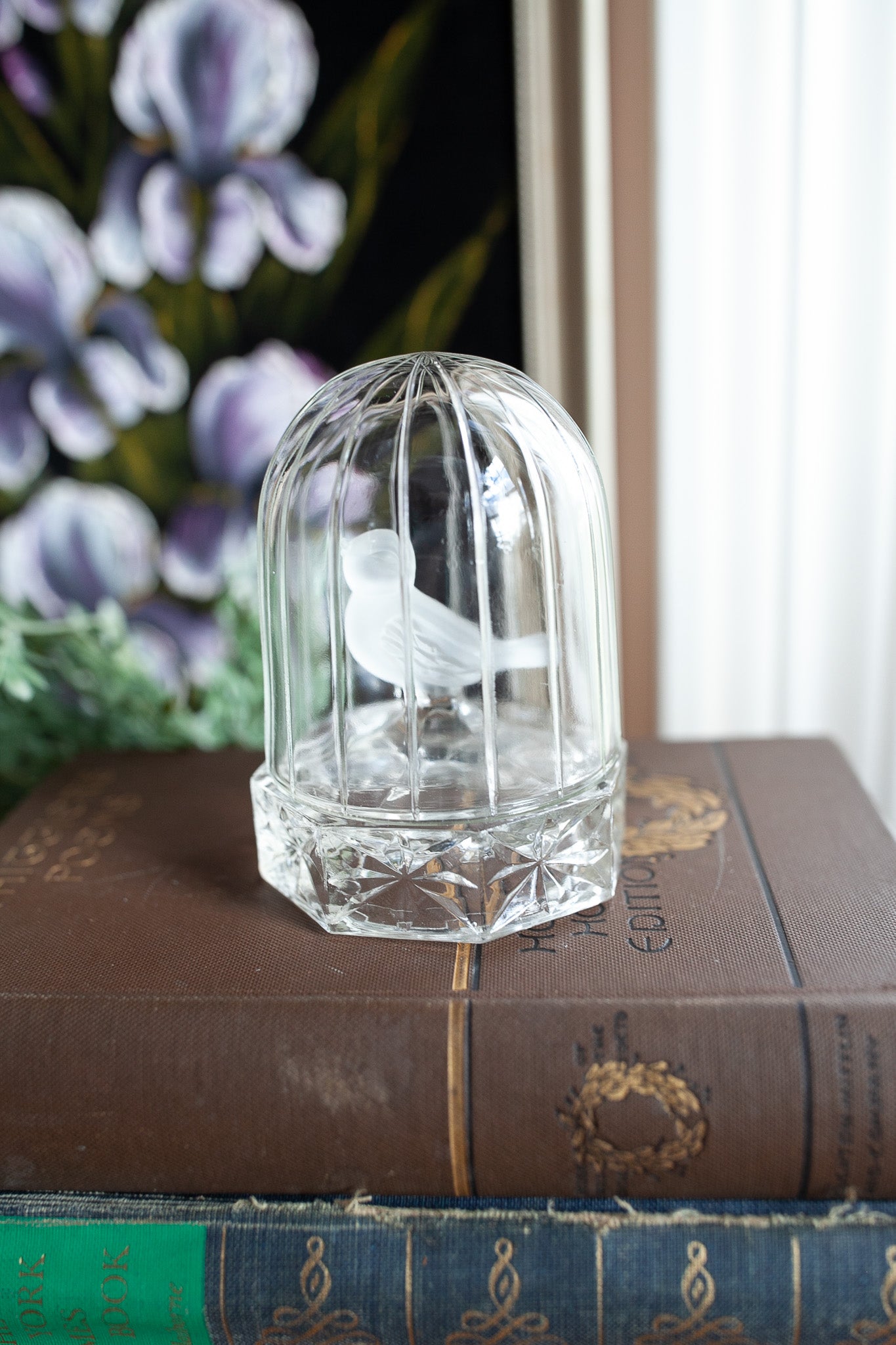 Vintage Bird- Crystal Birdcage with Crystal Bird - HofBauer 1981 Echt Bleikristall