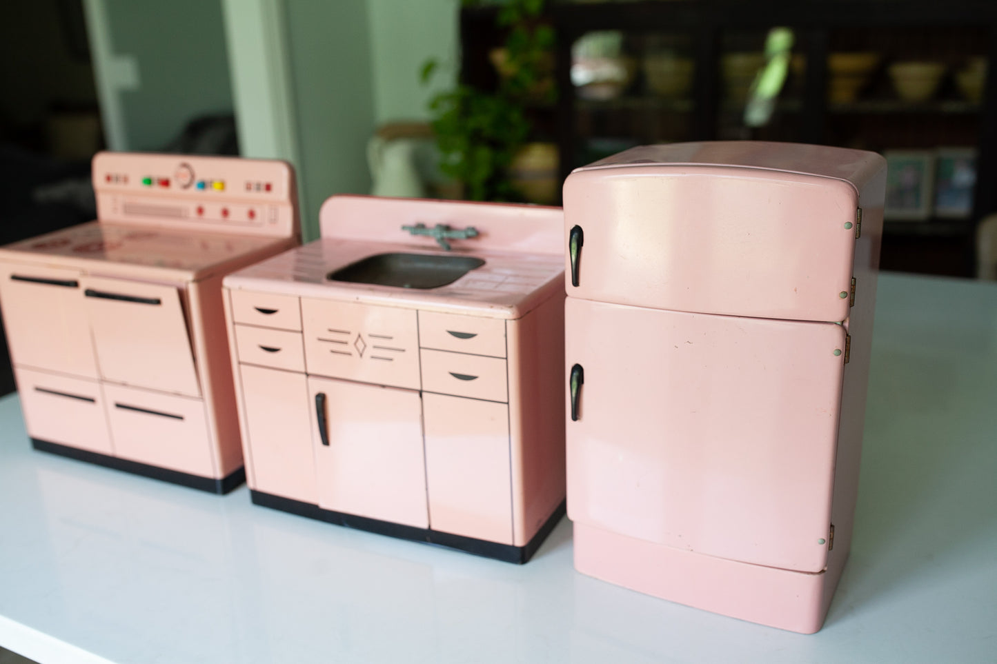 Vintage Pink Fridge- Tin Refrigerator - Pink Fridge