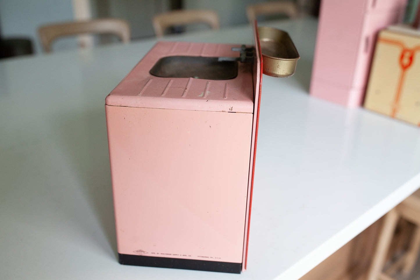 Vintage Pink Sink- Tin Sink- Pink Sink - Pink Kitchen -Wolverine- Toy Sink