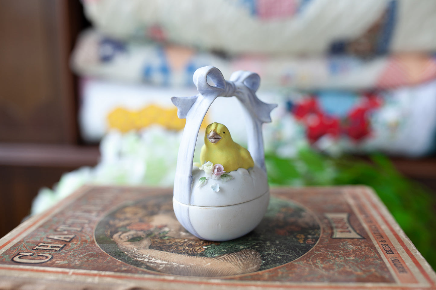 Vintage Chick and Egg- Porcelain Lefton Easter Decor