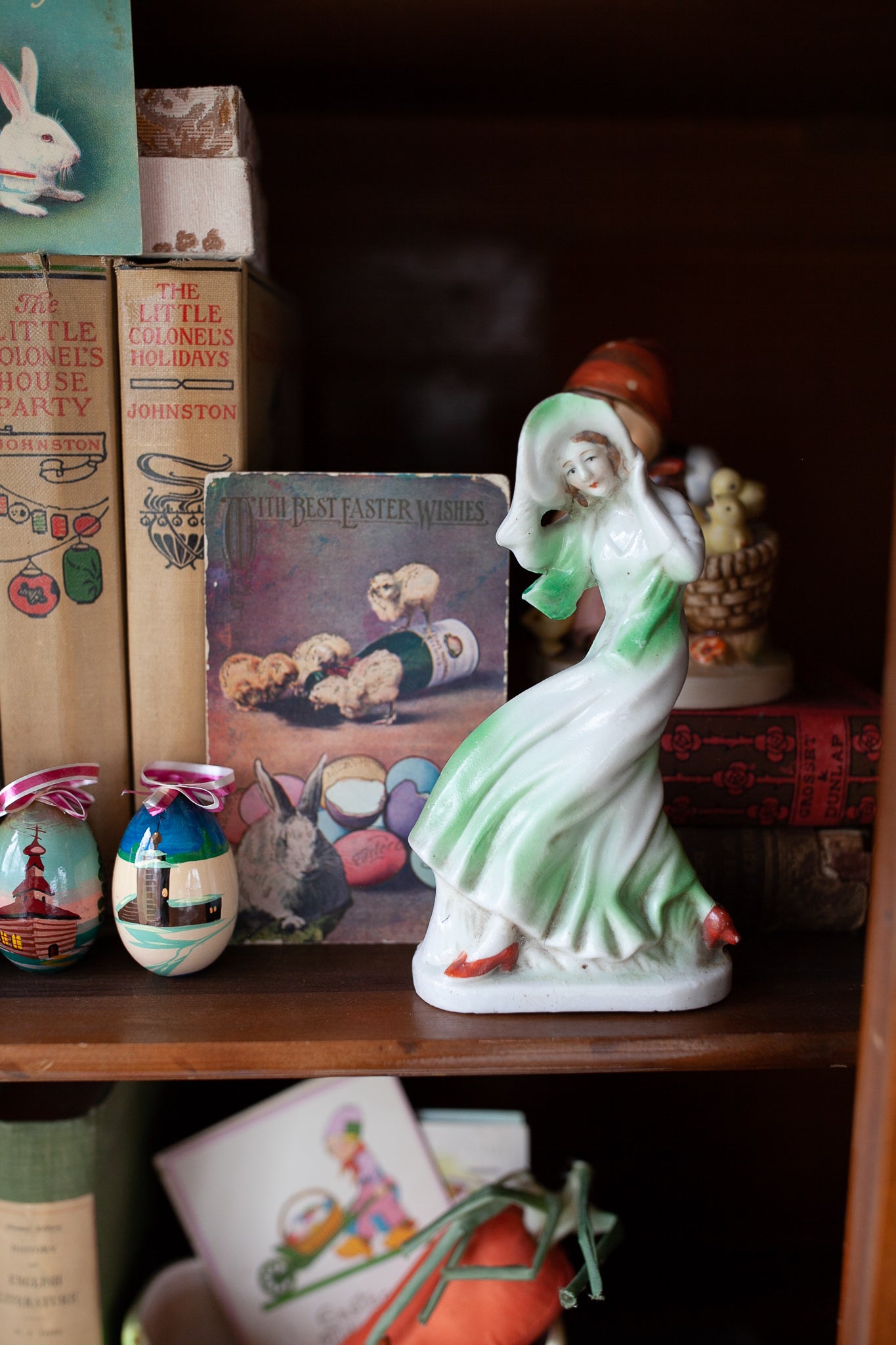 Vintage Lady -Lady in Green - Made in Japan -Art Deco Lady